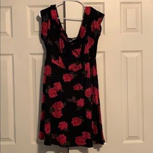 Large floral print off the shoulder torrid dress